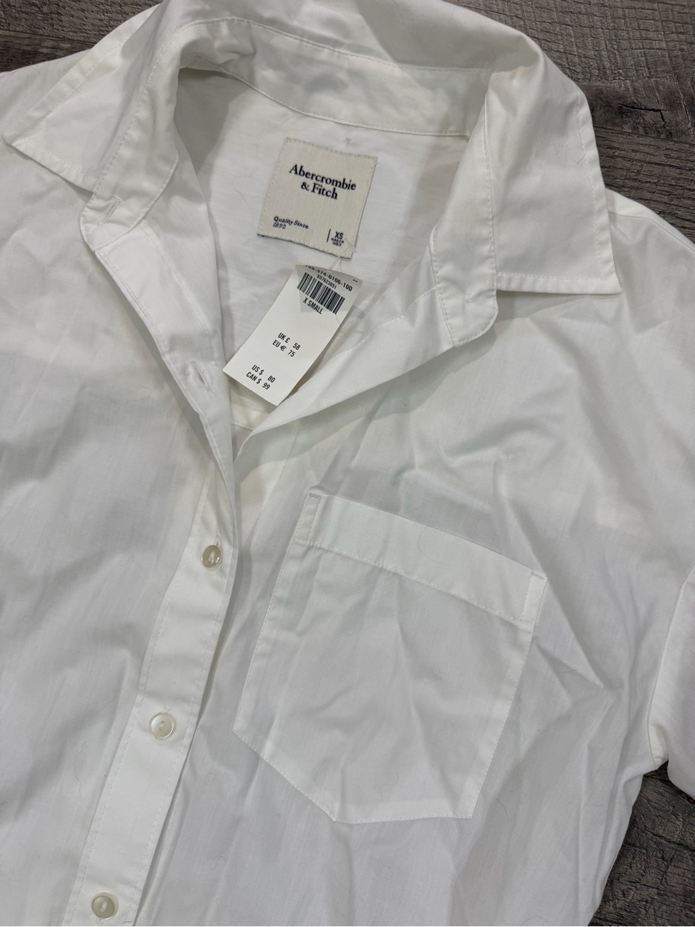 Small NWT Abercrombie & Fitch White Tie-Waist Button Shirt Dress - Picture 2 of 5